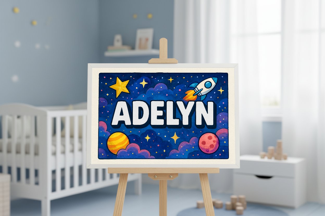 Personalized name art for Adelyn