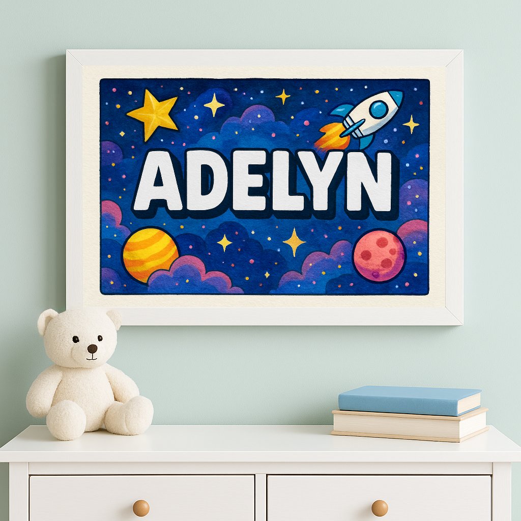 Personalized name art for Adelyn
