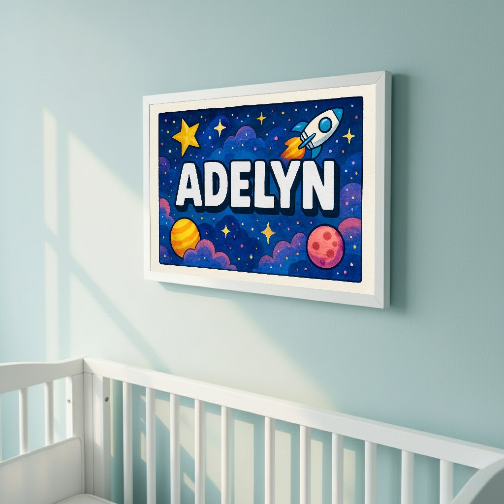 Personalized name art for Adelyn