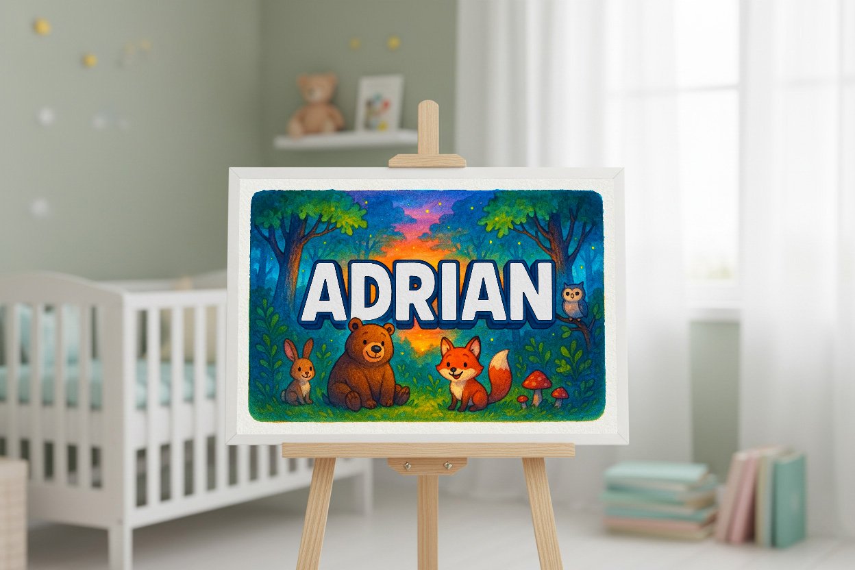 Personalized name art for Adrian