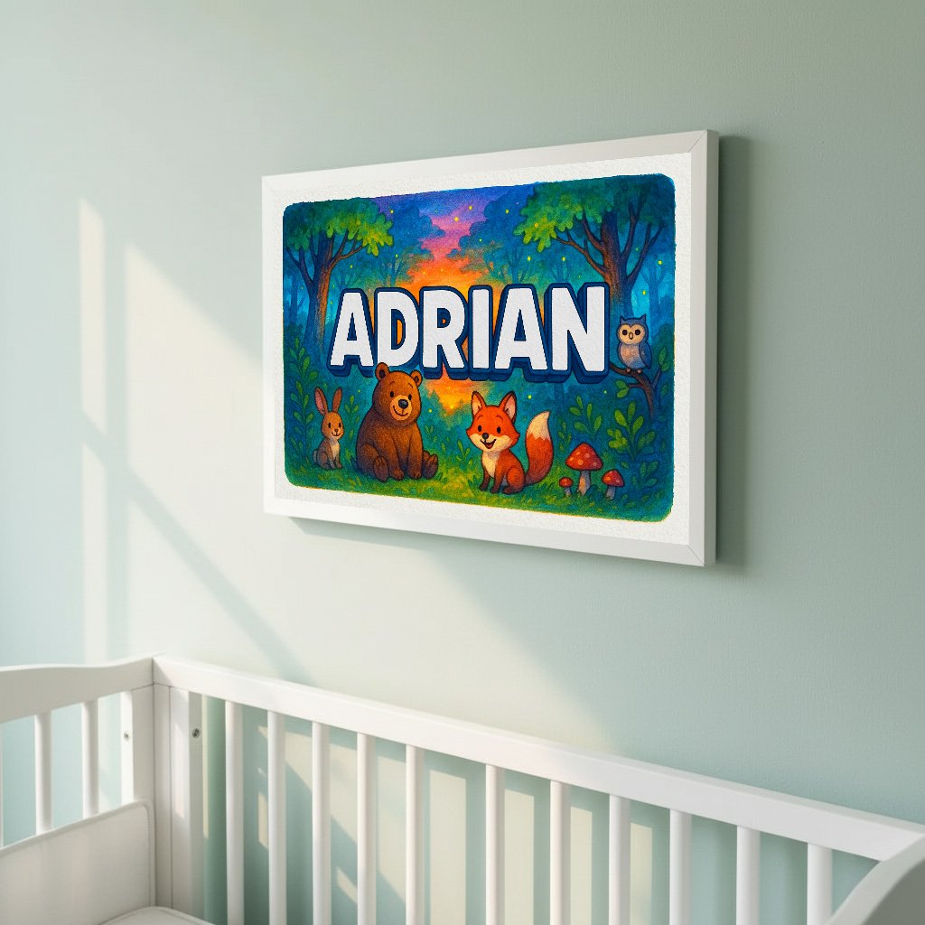 Personalized name art for Adrian