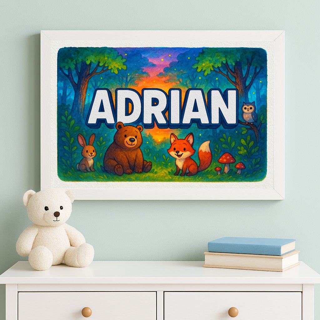 Personalized name art for Adrian