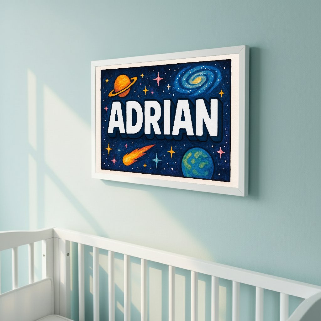 Personalized name art for Adrian