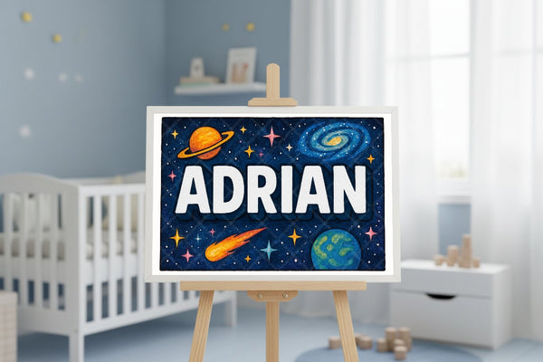 "Adrian" Amongst the Stars Personalized Space Artwork