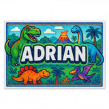 Ian Name Art - Dinosaur Adventure personalized wall print for kids