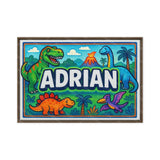 Ian Name Art - Dinosaur Adventure personalized wall print for kids