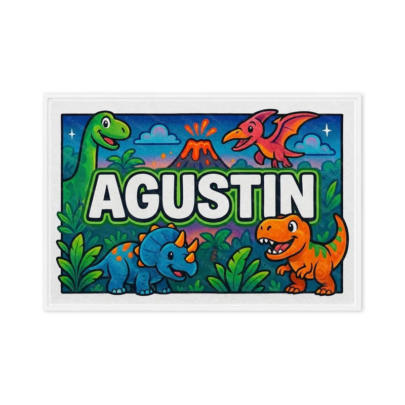 Agustin Name Art - Dinosaur Adventure personalized wall print for kids