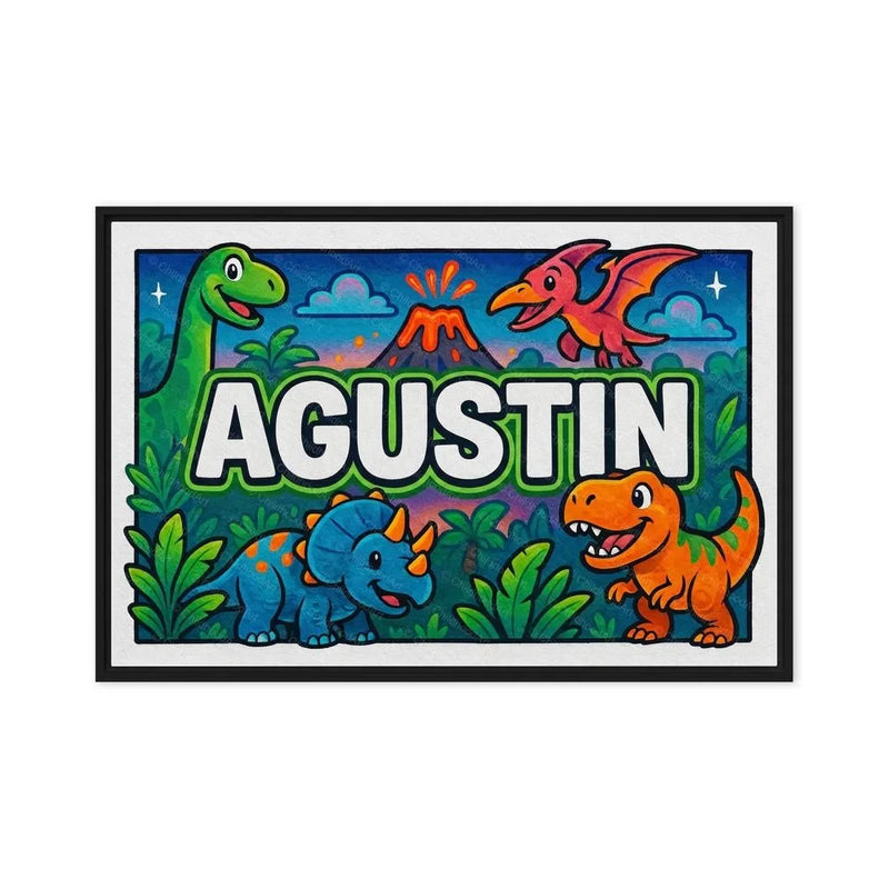 Agustin Name Art - Dinosaur Adventure personalized wall print for kids