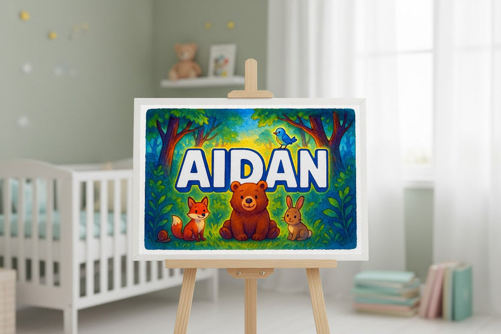 Personalized name art for Aidan