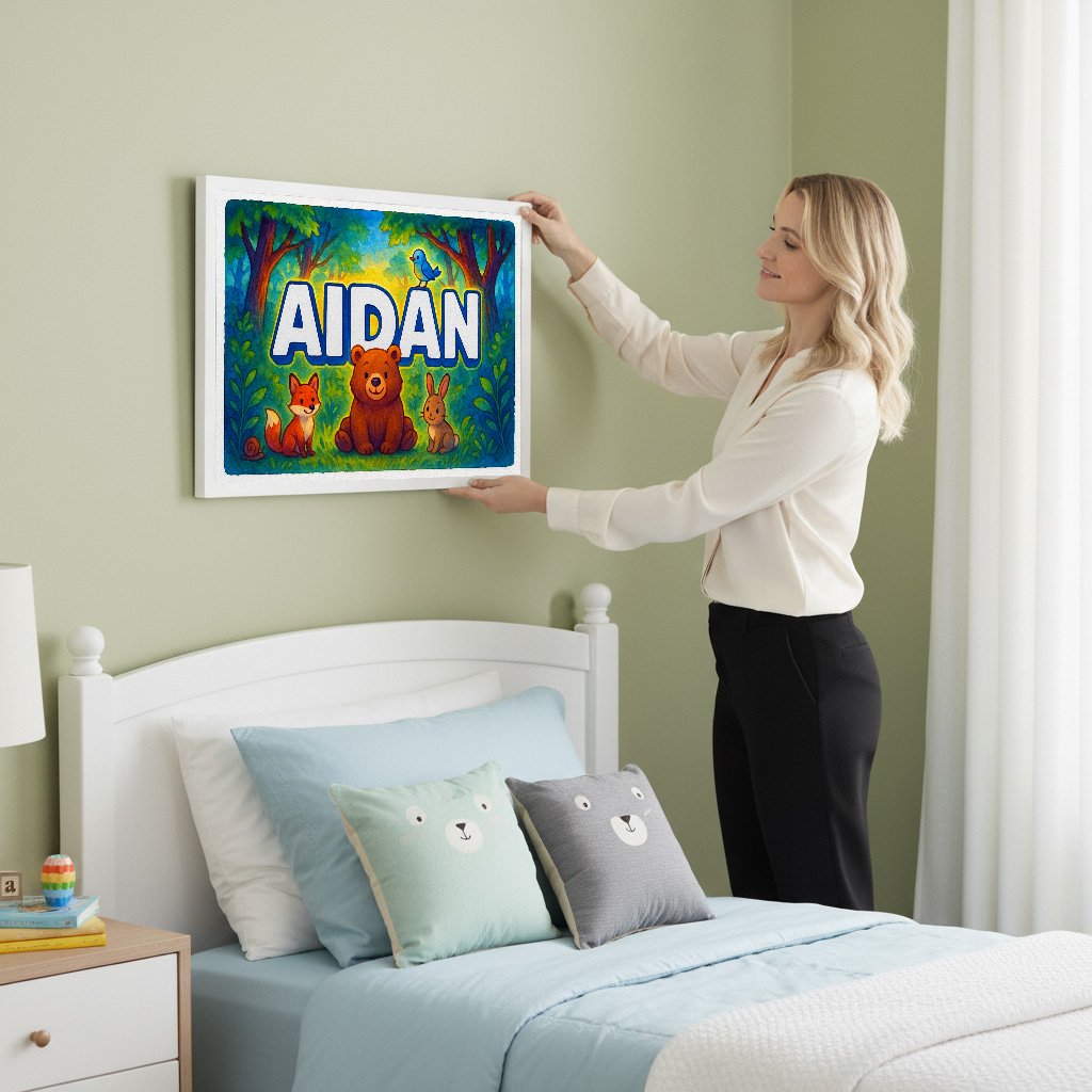 Personalized name art for Aidan