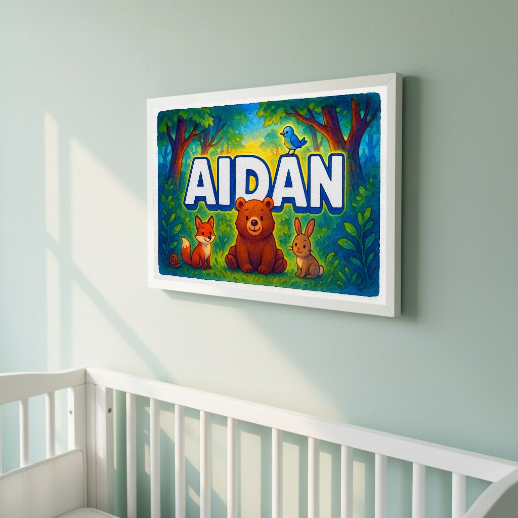 Personalized name art for Aidan