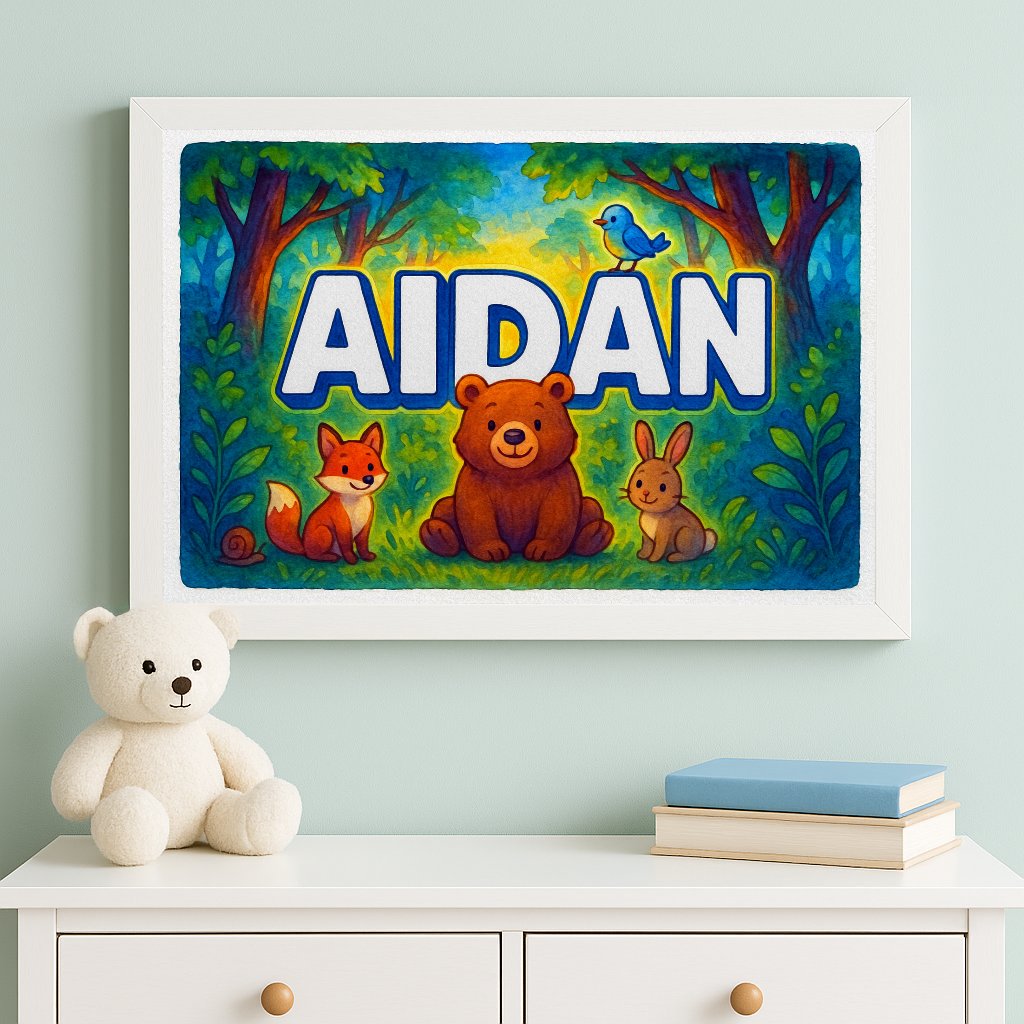 Personalized name art for Aidan