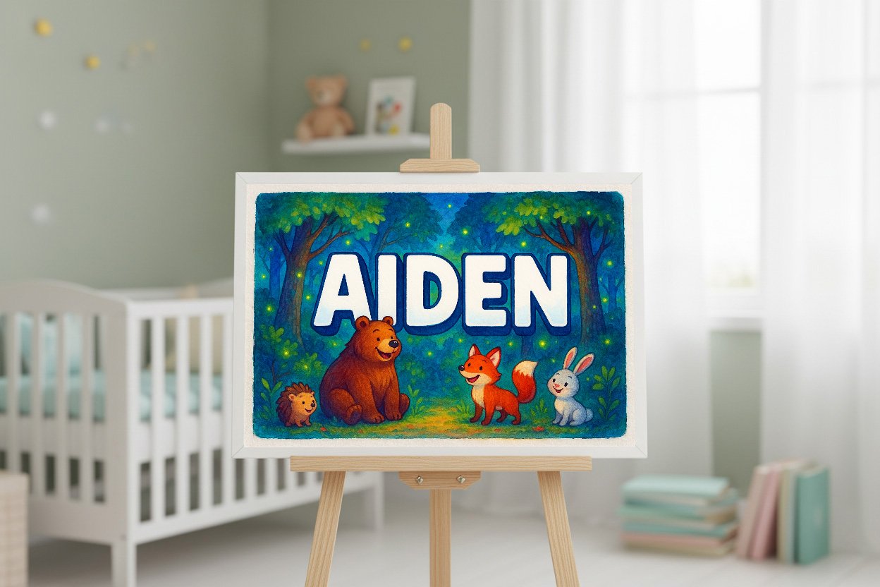 Personalized name art for Aiden