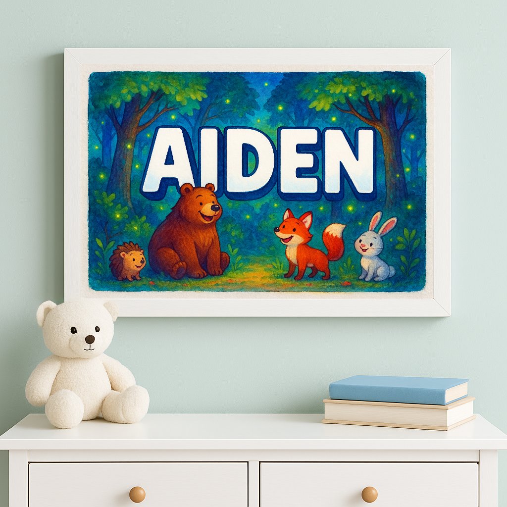 Personalized name art for Aiden