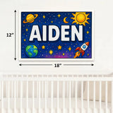 Aiden Name Art - Space Explorers personalized wall print for kids