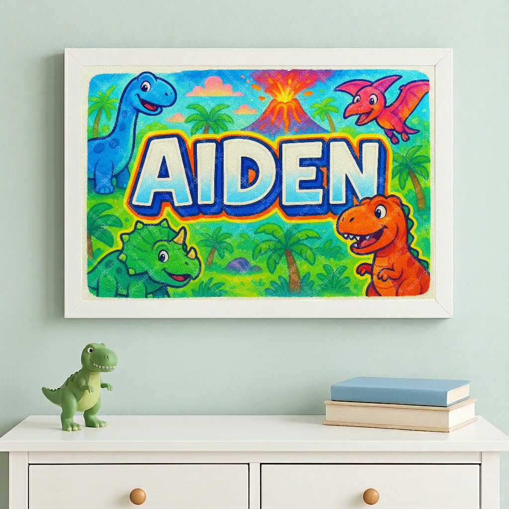 Personalized name art for Aiden