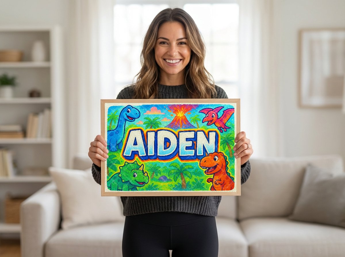 Personalized name art for Aiden