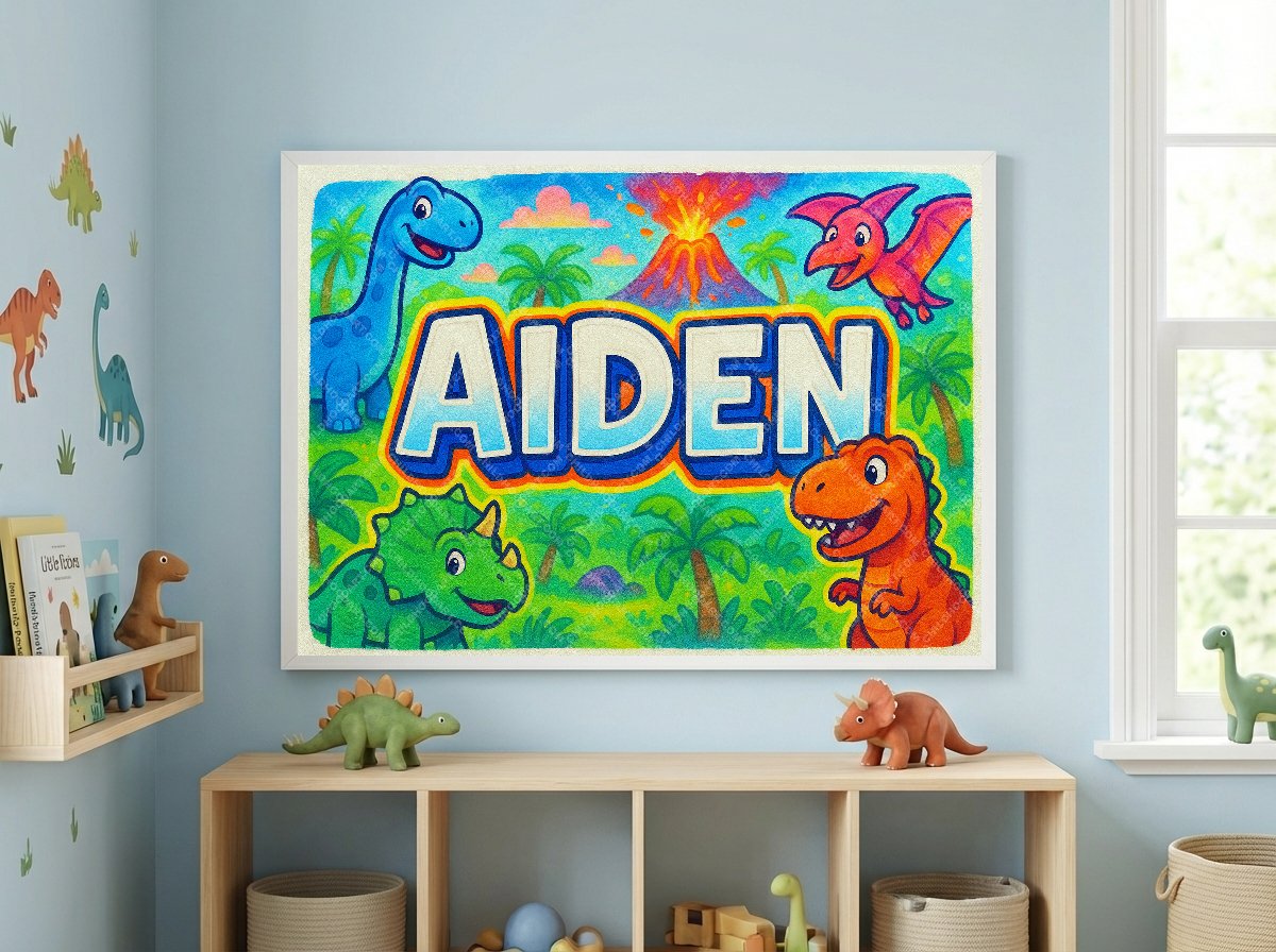 Personalized name art for Aiden