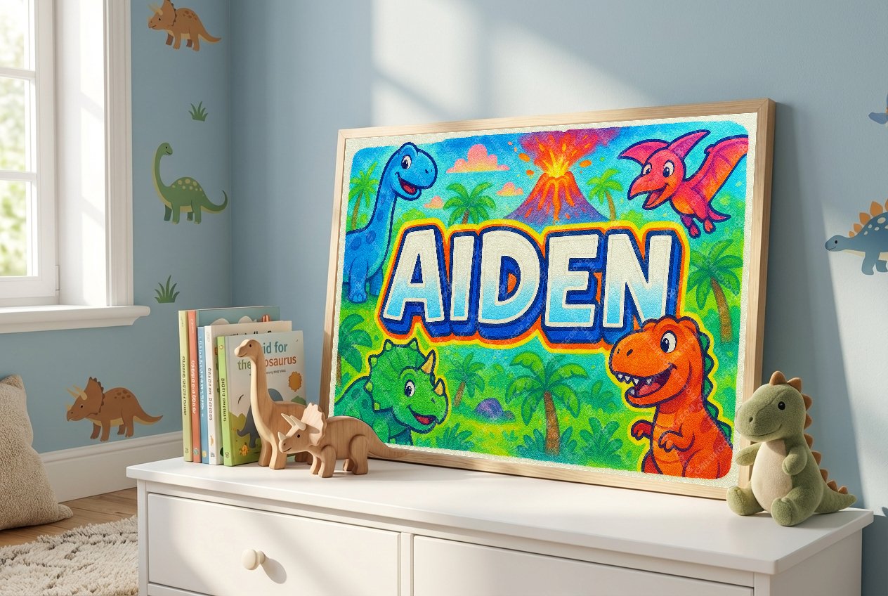 Personalized name art for Aiden