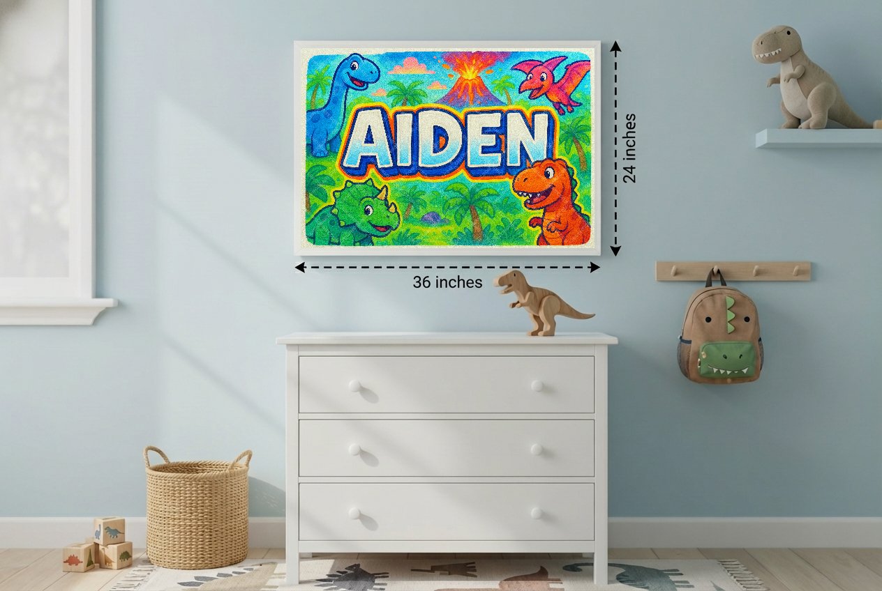 Personalized name art for Aiden