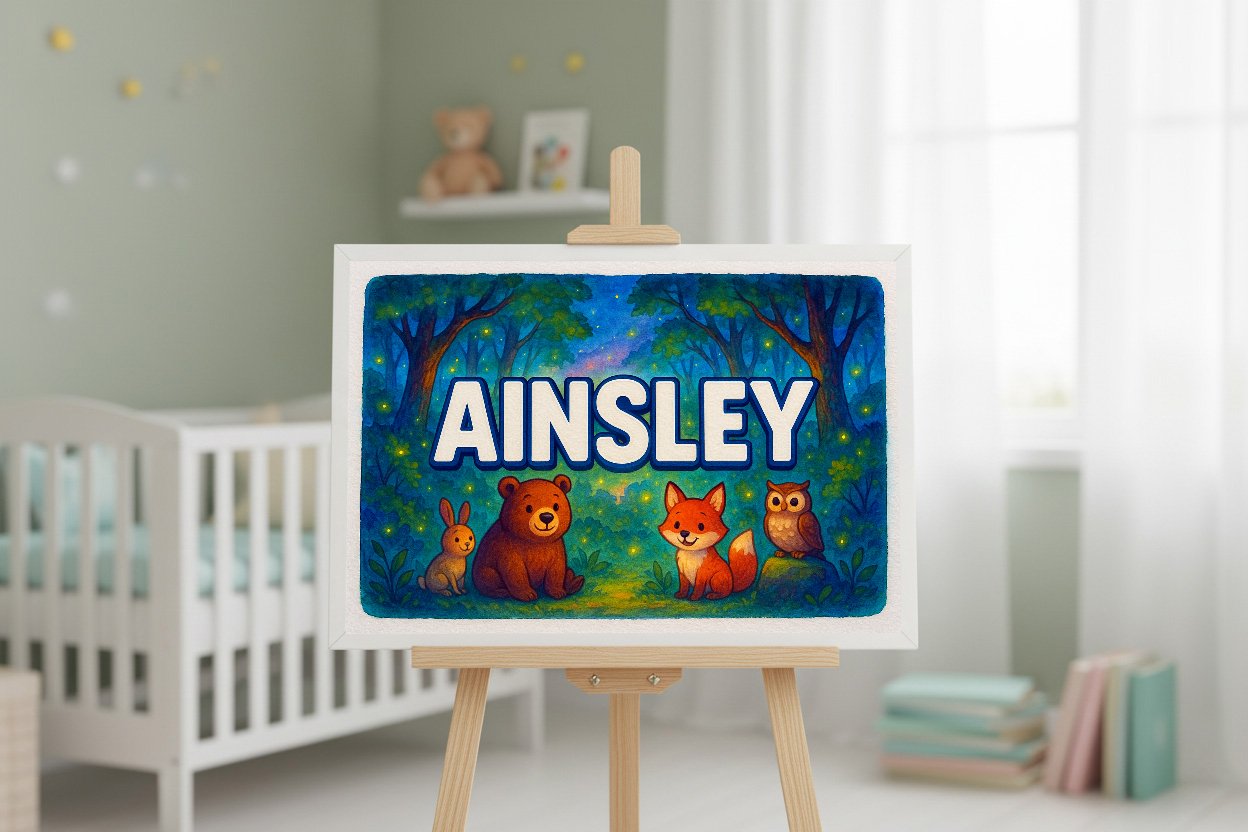 Personalized name art for Ainsley