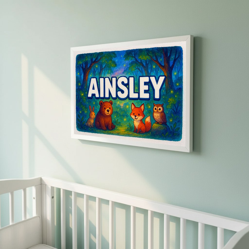 Personalized name art for Ainsley