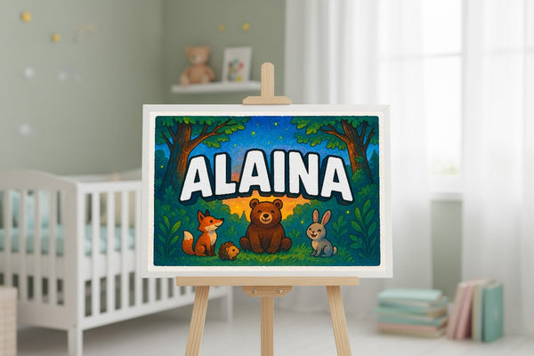 Alaina’s Personalized Forest Friends Art