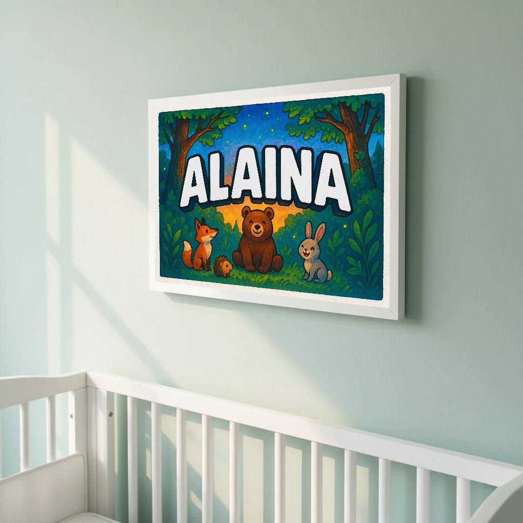 Personalized name art for Alaina