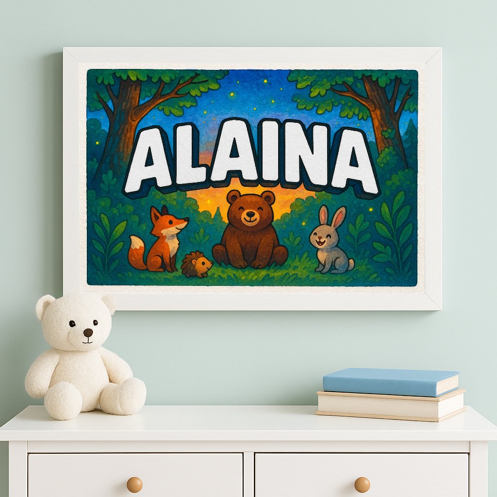 Personalized name art for Alaina