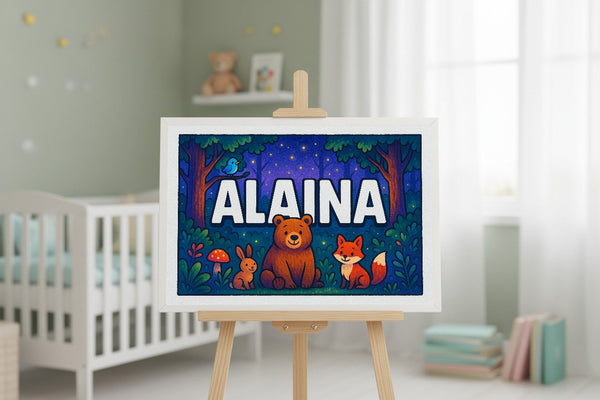 Alaina’s Personalized Forest Friends Art