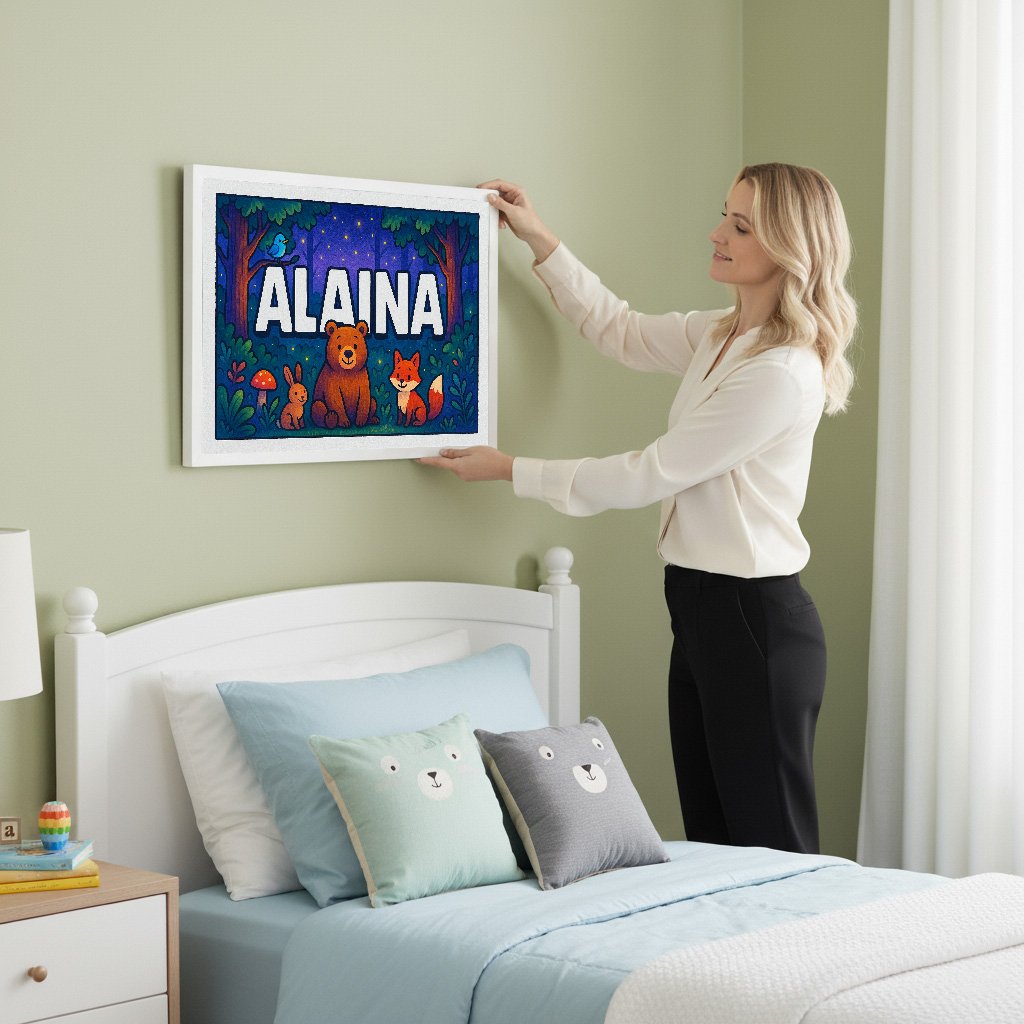 Personalized name art for Alaina