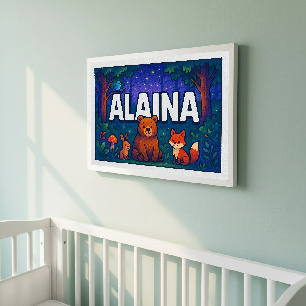 Personalized name art for Alaina