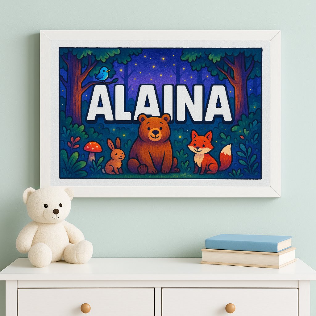 Personalized name art for Alaina