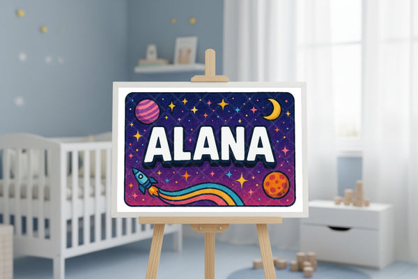 "Alana" Amongst the Stars Personalized Space Artwork