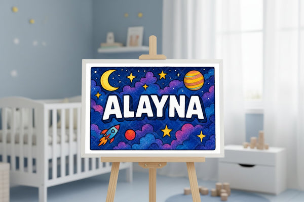 "Alayna" Amongst the Stars Personalized Space Artwork
