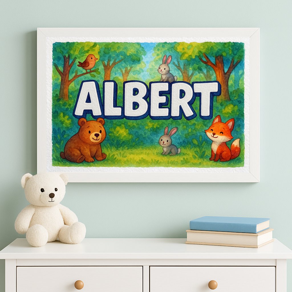 Personalized name art for Albert