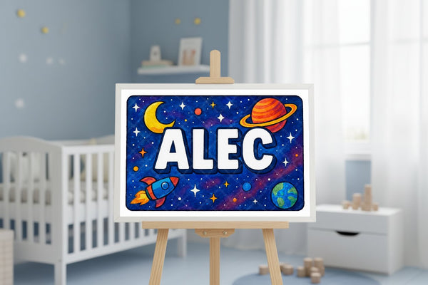 "Alec" Amongst the Stars Personalized Space Artwork