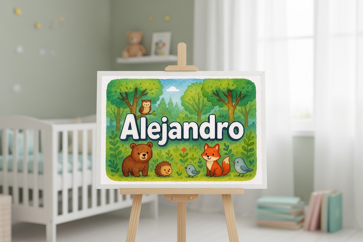 Personalized name art for Alejandro