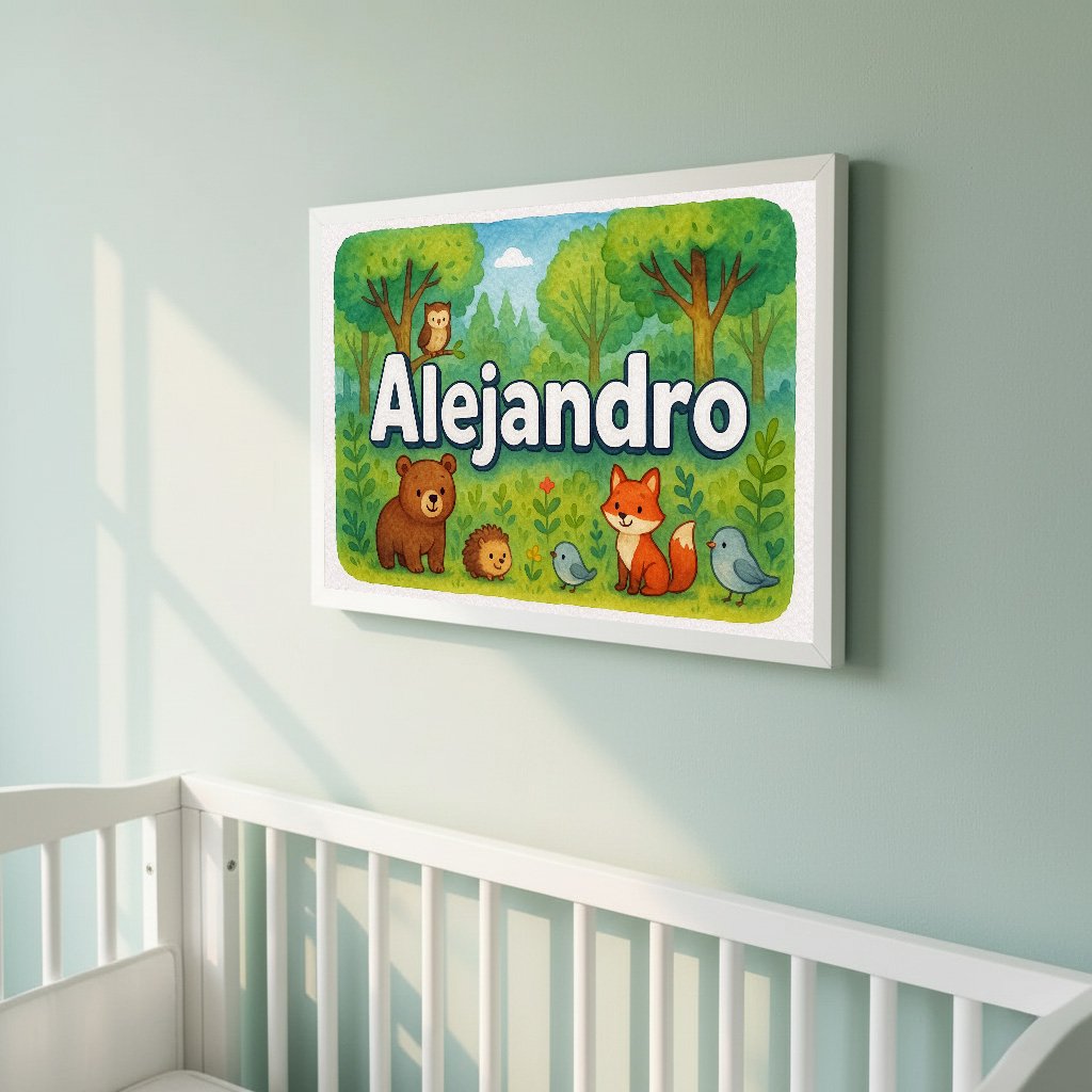 Personalized name art for Alejandro