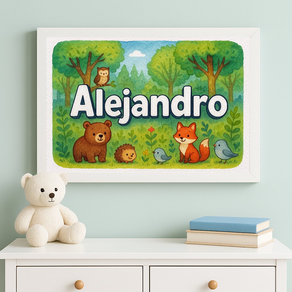 Personalized name art for Alejandro