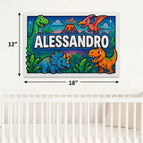 Alessandro Name Art - Dinosaur Adventure personalized wall print for kids