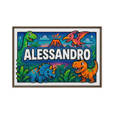 Alessandro Name Art - Dinosaur Adventure personalized wall print for kids