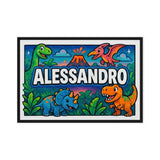 Alessandro Name Art - Dinosaur Adventure personalized wall print for kids