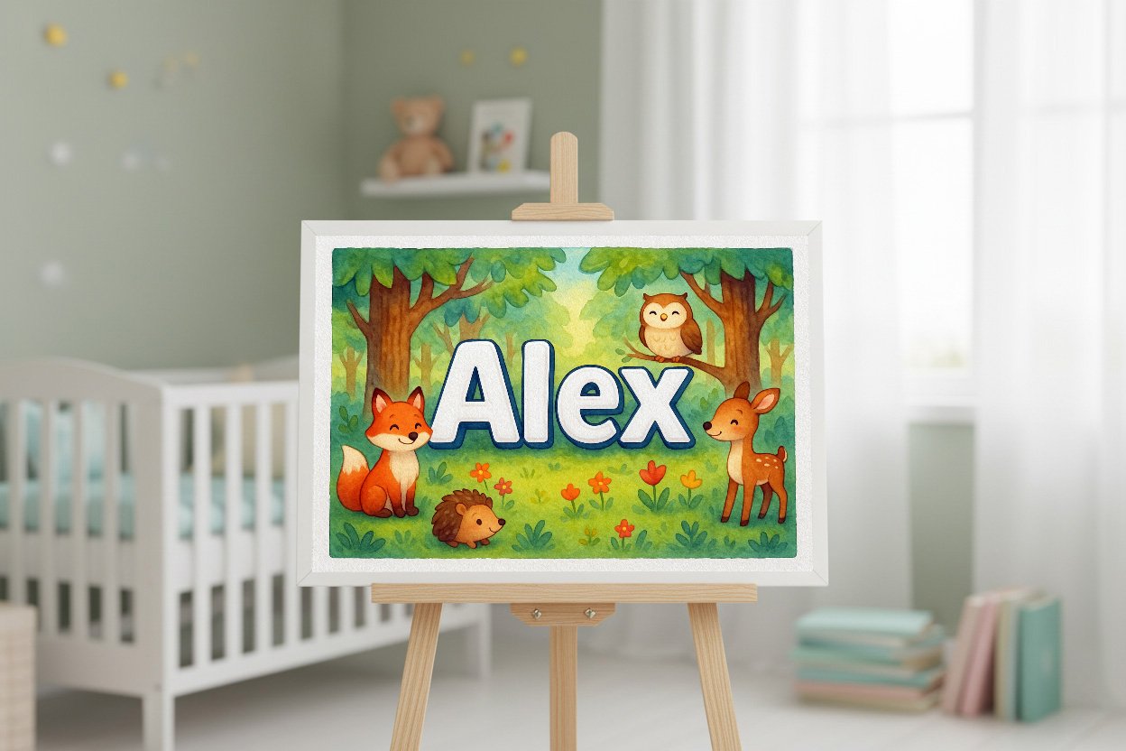 Personalized name art for Alex