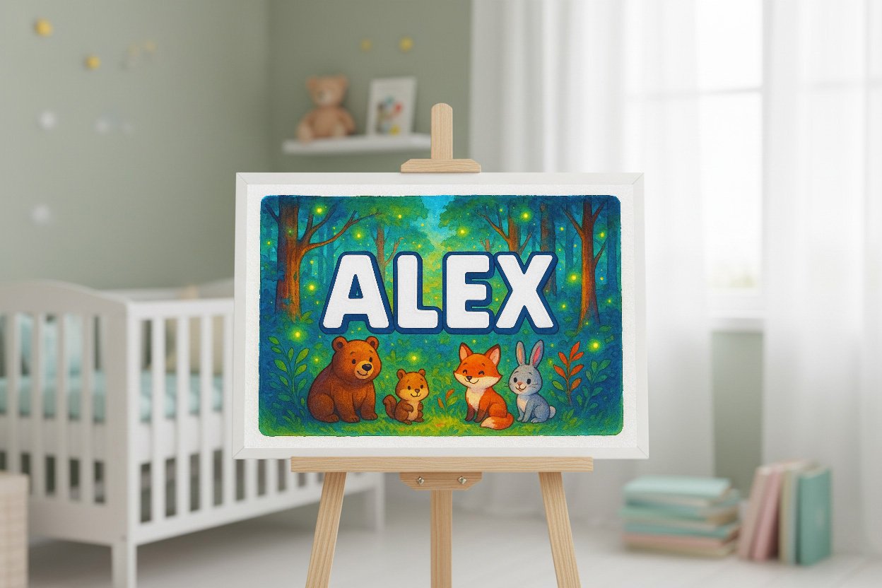 Personalized name art for Alex