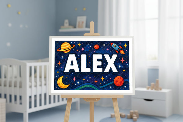 "Alex" Amongst the Stars Personalized Space Artwork