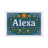 Alexa Name Art - Floral Farmhouse personalized wall print for kids