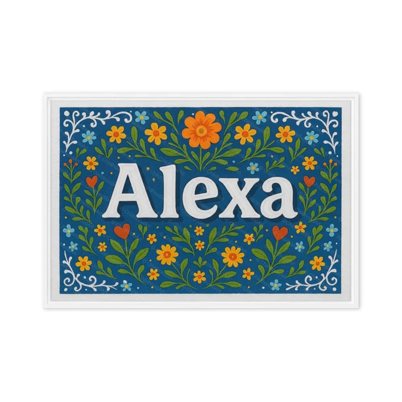 Alexa Name Art - Floral Farmhouse personalized wall print for kids