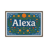 Alexa Name Art - Floral Farmhouse personalized wall print for kids