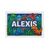 Alexis Name Art - Dinosaur Adventure personalized wall print for kids
